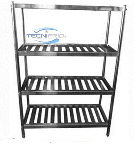 Estantería encalada en acero